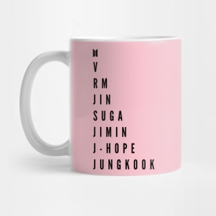 BTS (Bangtan Sonyeondan) Names Mug